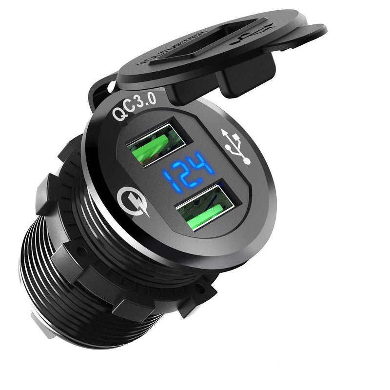 Bluejw Portable USB Car Charger Adapter PD 30W, 5V/12-24V Voltage, Fast Charging for Automobile, Motorcycle - Wireless Battery Compatibility, Cigarette Lighter Port - Image 5